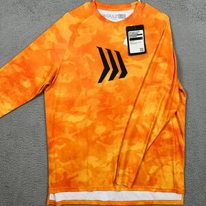 NEW Gillz Mens Large Shirt Fishing Orange Camo Long Sleeve Performance Authentic